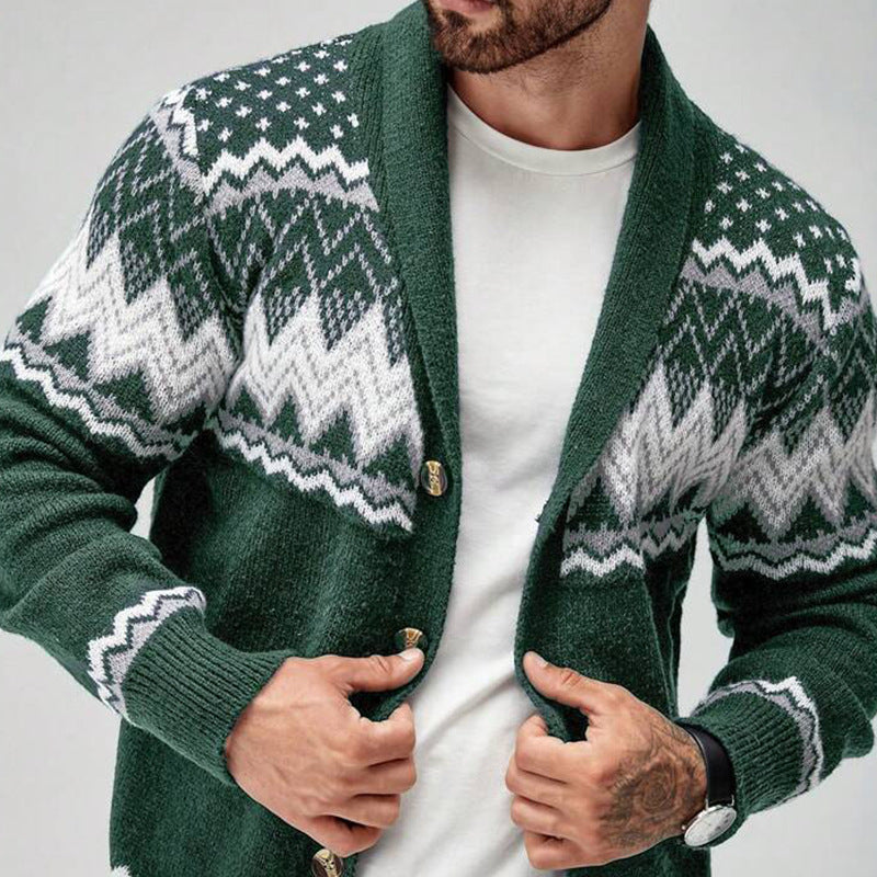 Cardigan Tricoté Uni Manches Longues - Style Européen Jacquard - SADJÉ