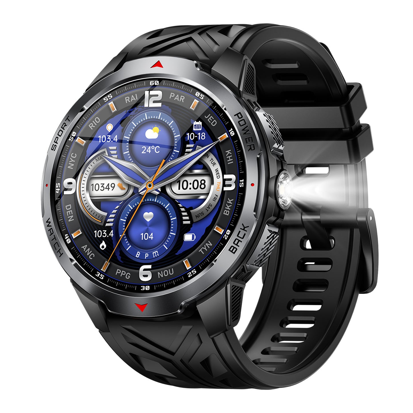 Montre Connectée Sport Boussole Lampe - Appels Bluetooth Grande Batterie - SADJÉ