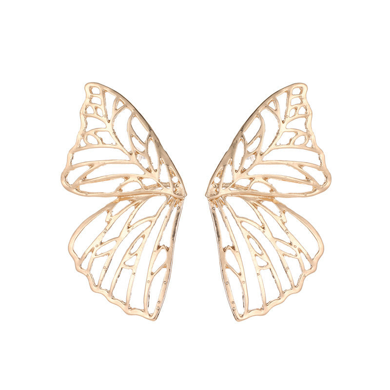 Boucles d'Oreilles Papillon Sculpté – Design Creux Or et Argent - SADJÉ