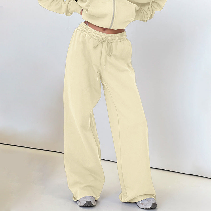 Pantalon Décontracté Femme Taille Haute à Cordon - Coupe Large Élastique Confortable - SADJÉ