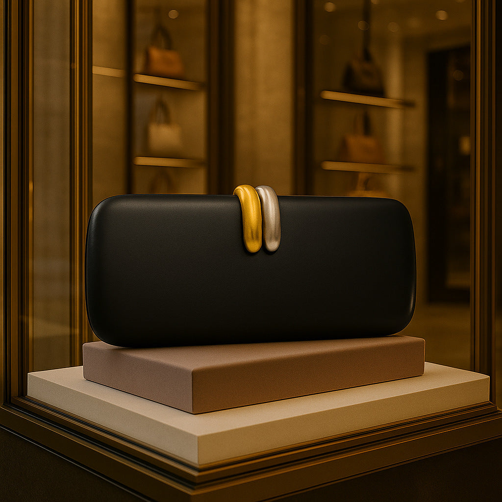 Sac Pochette Bandoulière Ovale Rétro avec Chaîne - SADJÉ
