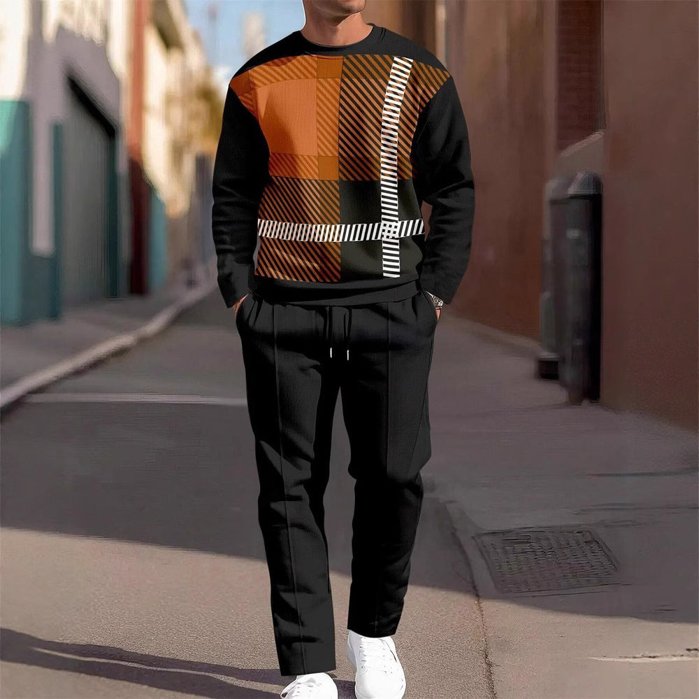Ensemble Jogging Homme 2 Pièces - Sweat Col Rond et Pantalon Imprimé - SADJÉ