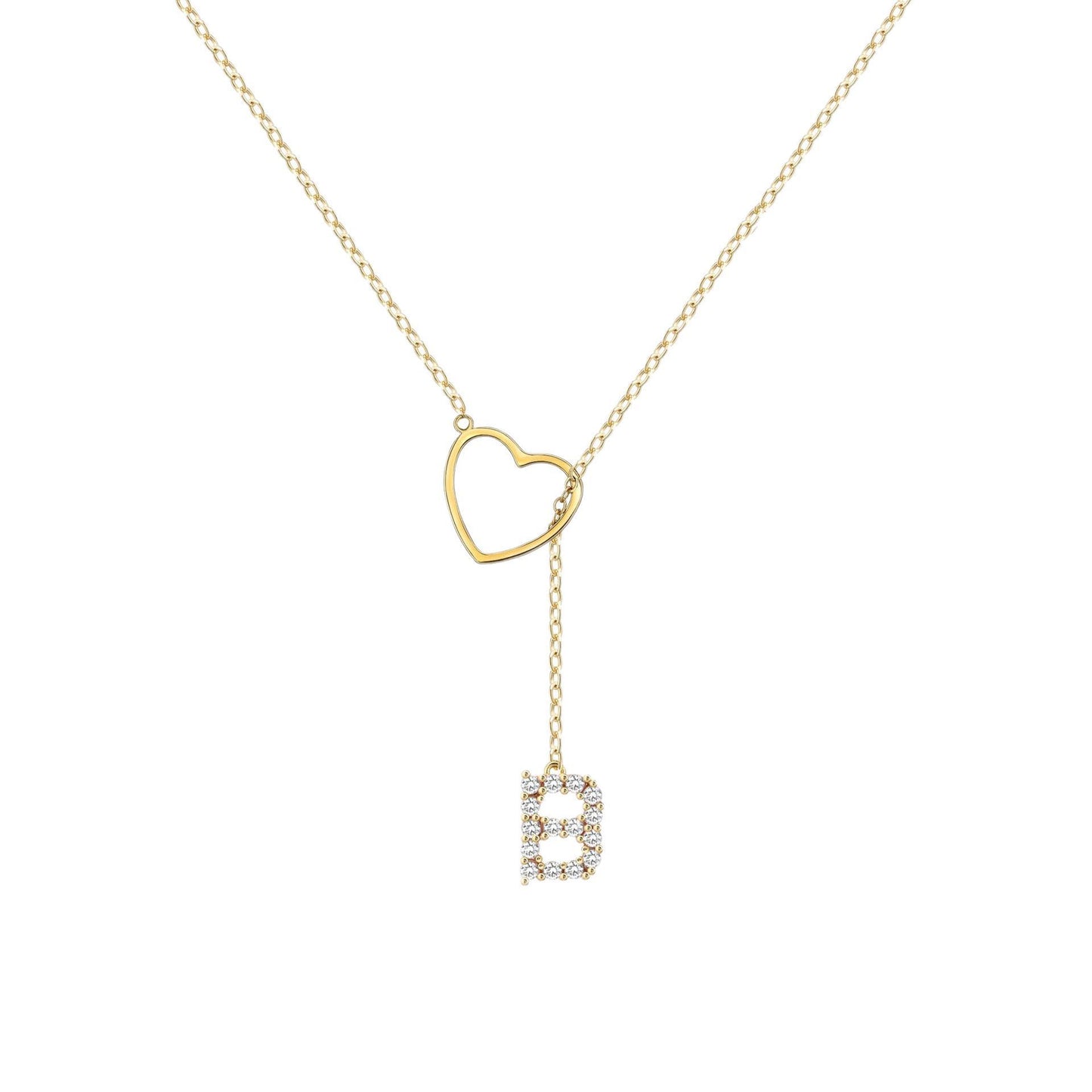 Pendentif Initiale Glamour – Laiton Plaqué Or Zircon 26 Lettres - SADJÉ