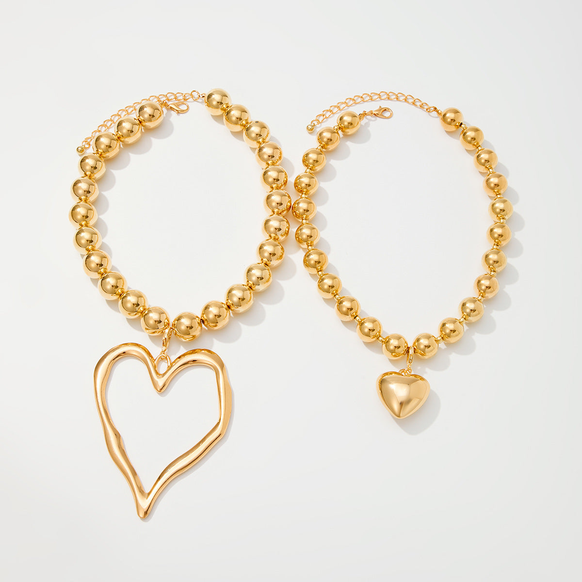 Collier Pendentif Cœur Perles – Alliage Or et Argent - SADJÉ