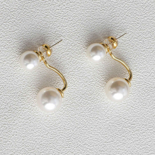 Boucles d'Oreilles Perles Argentées – Cuivre Galvanisé Géométrique - SADJÉ
