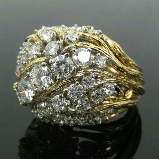 Bague Ajourée Zircon – Cuivre Doré Géométrique Unisexe - SADJÉ