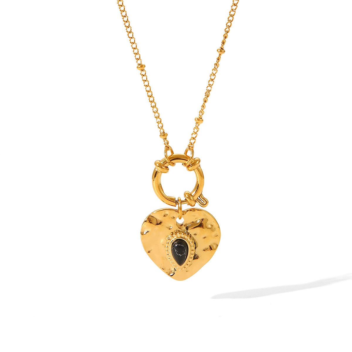 Collier Pendentif Cœur – Acier Titane Hypoallergénique Doré - SADJÉ