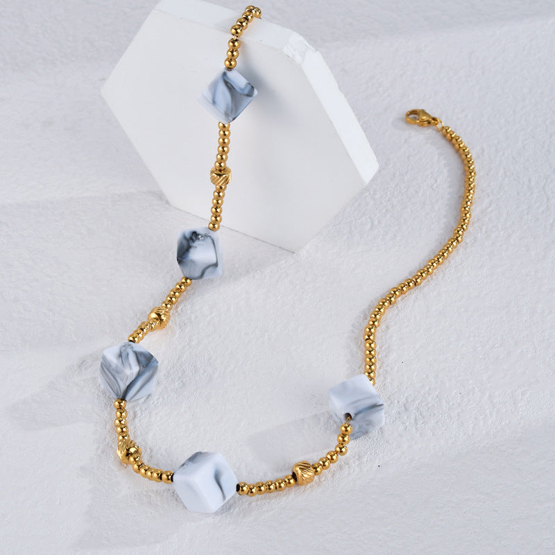 Collier Pendentif Carré Acier Inoxydable 28g - Design Géométrique - SADJÉ