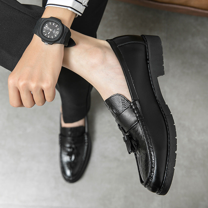 Chaussures Homme Cuir Glands Bout Pointu - Casual Élégant - SADJÉ