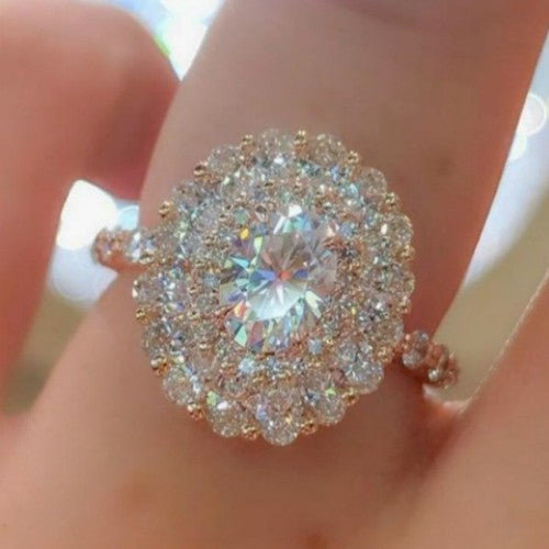 Bague de Fiançailles – Zircon Plaqué Or Blanc Style Princesse - SADJÉ