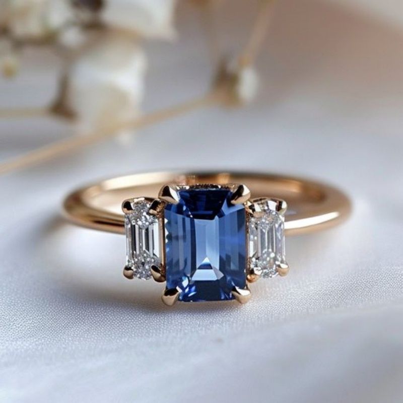 Bague Zircon Carrée Cuivre 16g - Micro-Incrustation Tailles 6-10 - SADJÉ