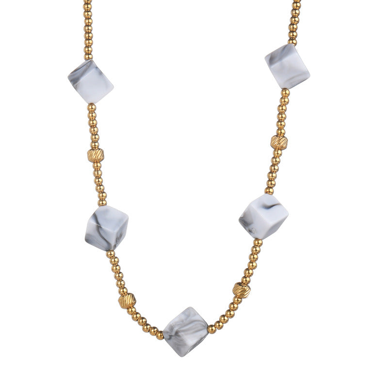 Collier Pendentif Carré Acier Inoxydable 28g - Design Géométrique - SADJÉ