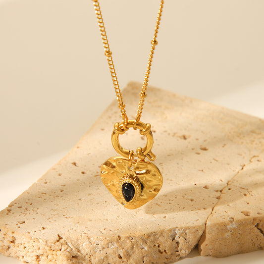 Collier Pendentif Cœur – Acier Titane Hypoallergénique Doré - SADJÉ