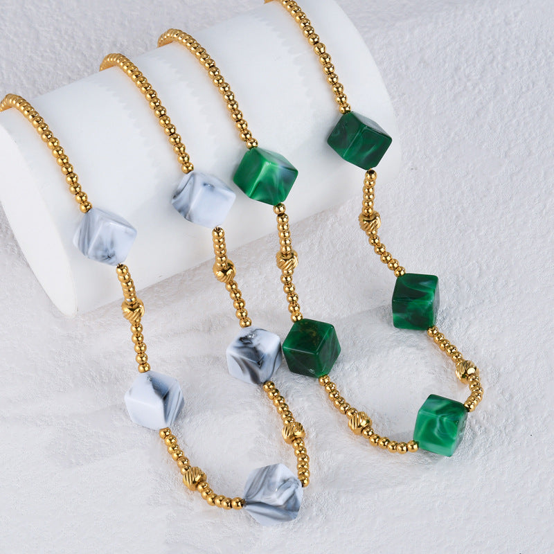 Collier Pendentif Carré Acier Inoxydable 28g - Design Géométrique - SADJÉ