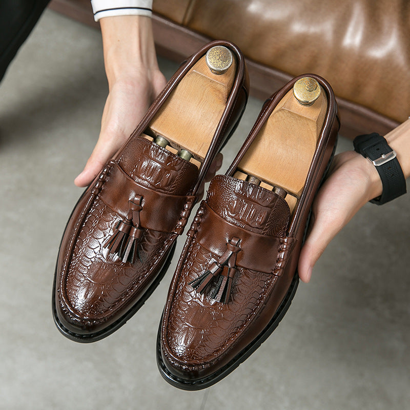 Chaussures Homme Cuir Glands Bout Pointu - Casual Élégant - SADJÉ