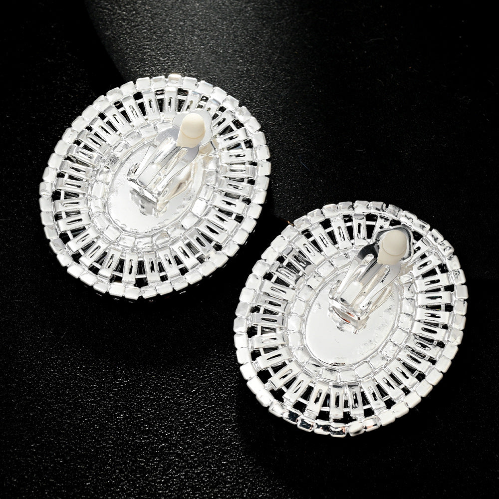 Boucles d'Oreilles Zircon Ovales avec Perles 42g - Électroplacage - SADJÉ