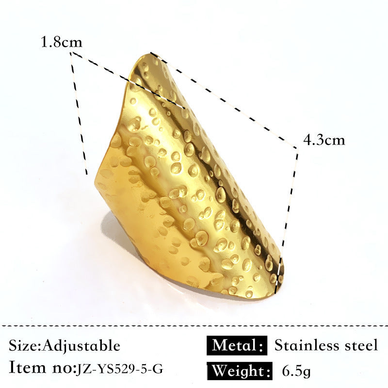 Bague Acier Inoxydable Plaqué Or 18K - Anneau Simple Brillant Élégant Femme - SADJÉ