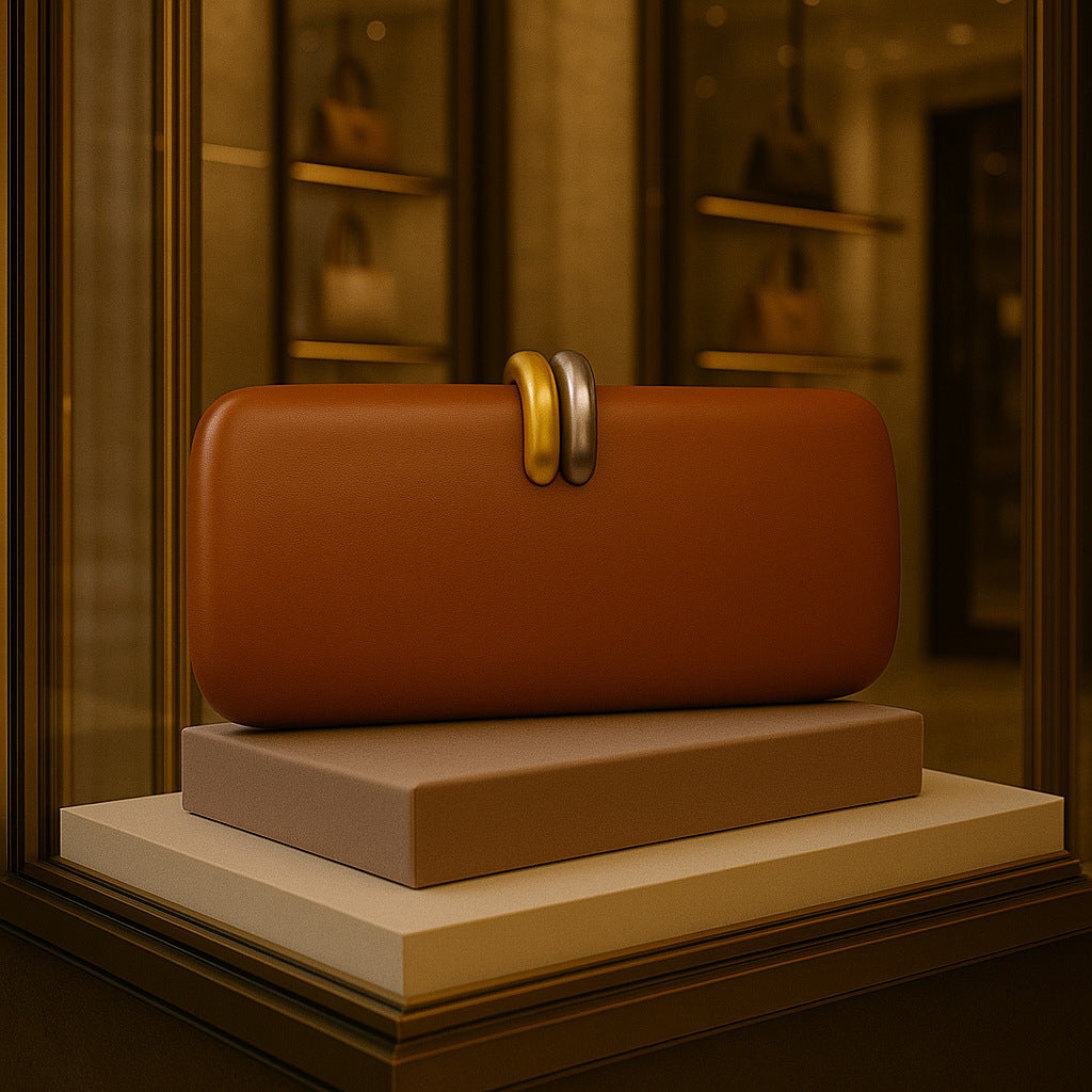 Sac Pochette Bandoulière Ovale Rétro avec Chaîne - SADJÉ