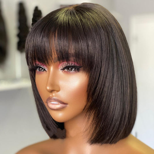 Perruque Bob Cheveux Naturels Humains - Lace Wig 10 Pouces - SADJÉ