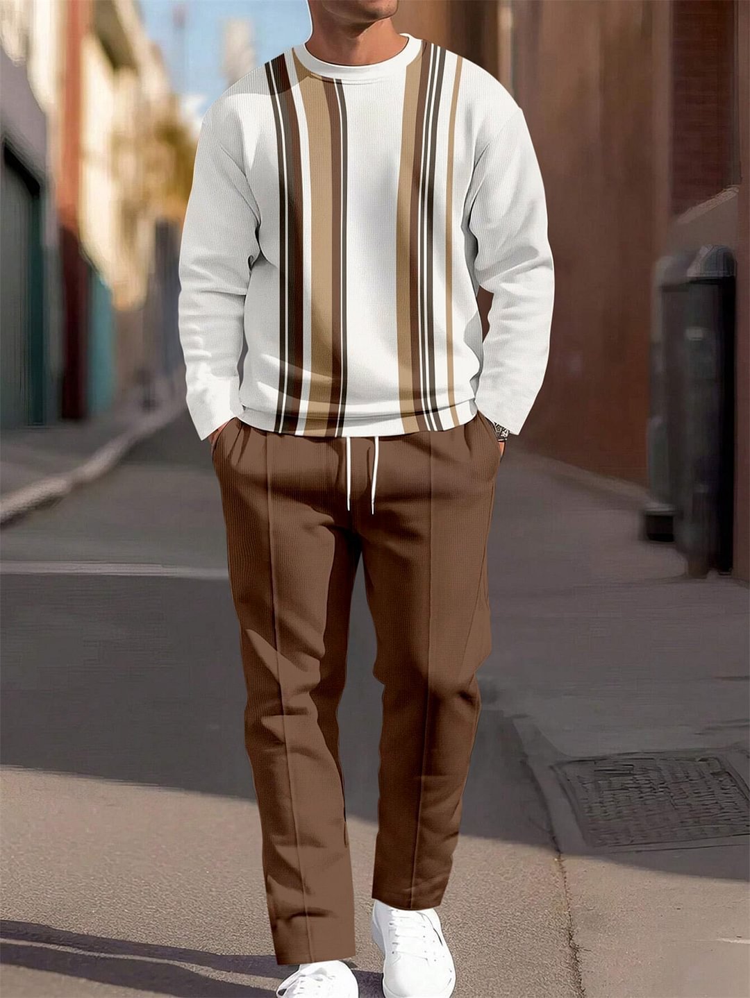 Ensemble Jogging Homme 2 Pièces - Sweat Col Rond et Pantalon Imprimé - SADJÉ