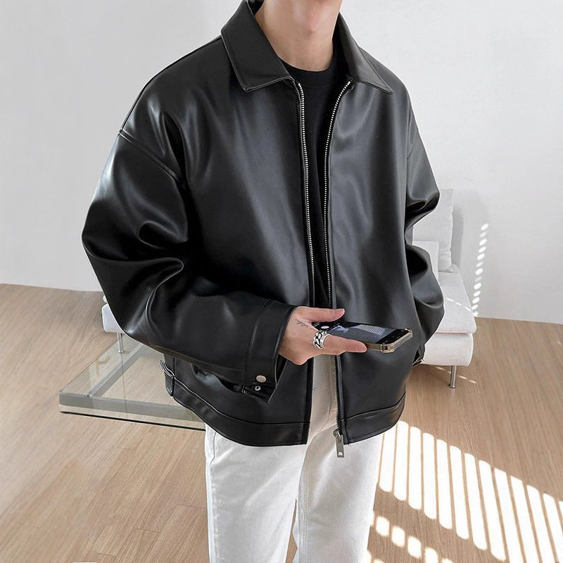 Veste Baseball Homme Cuir - Blouson Teddy Style Coréen Casual Élégant - SADJÉ