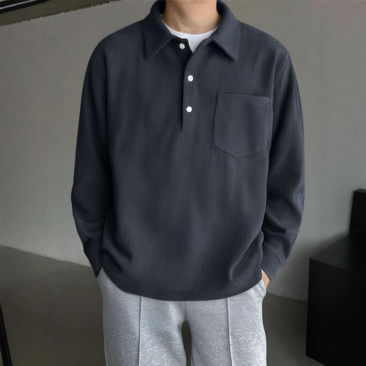 T-shirt Homme Casual Rétro Américain - Polyester Loose Fit - SADJÉ