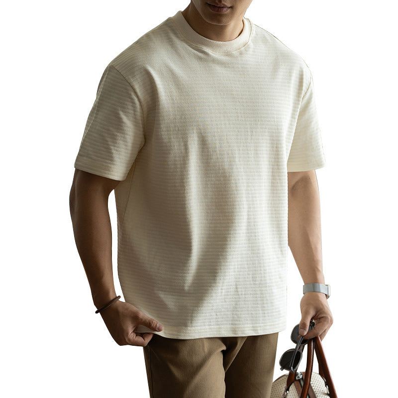 T-Shirt Homme Manches Raglan Rayé Anti-Froissement - Respirant - SADJÉ