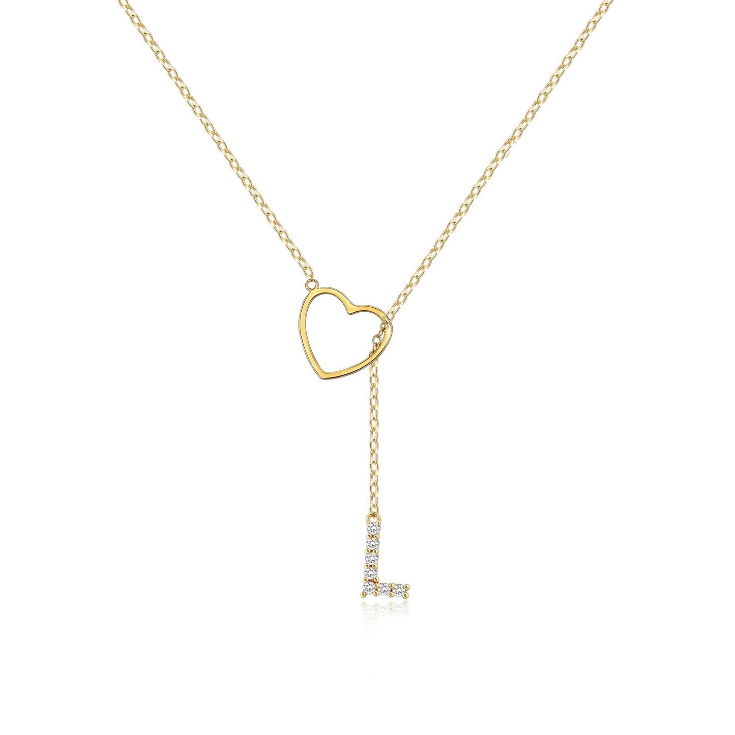 Pendentif Initiale Glamour – Laiton Plaqué Or Zircon 26 Lettres - SADJÉ