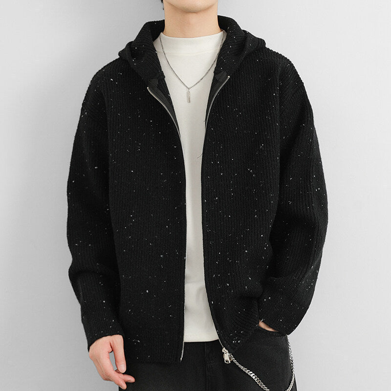 Cardigan Homme à Capuche Épais - Pull Chaud Personnalisé Hiver - SADJÉ