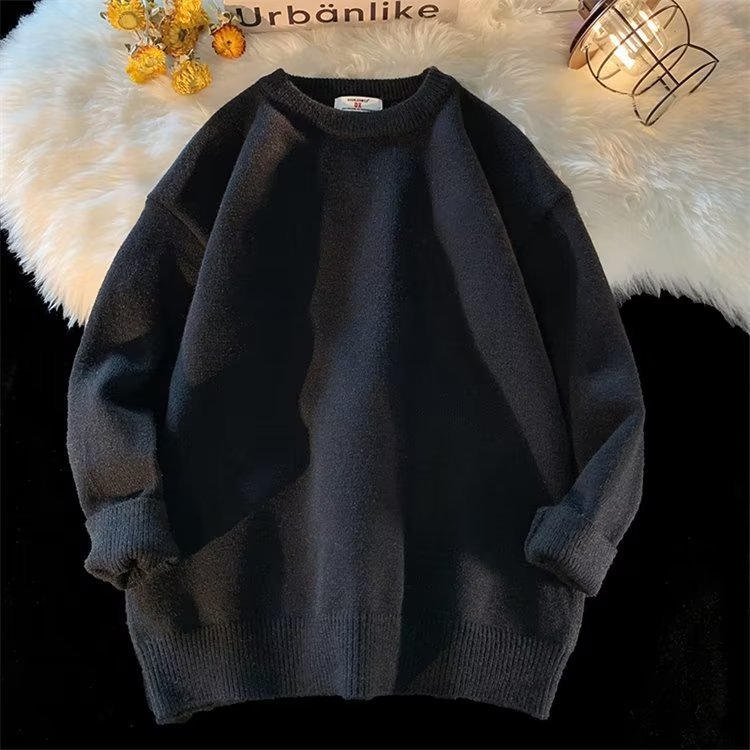 Pull Homme Col Rond Loose Fit - Sweater Simple Printemps Automne - SADJÉ