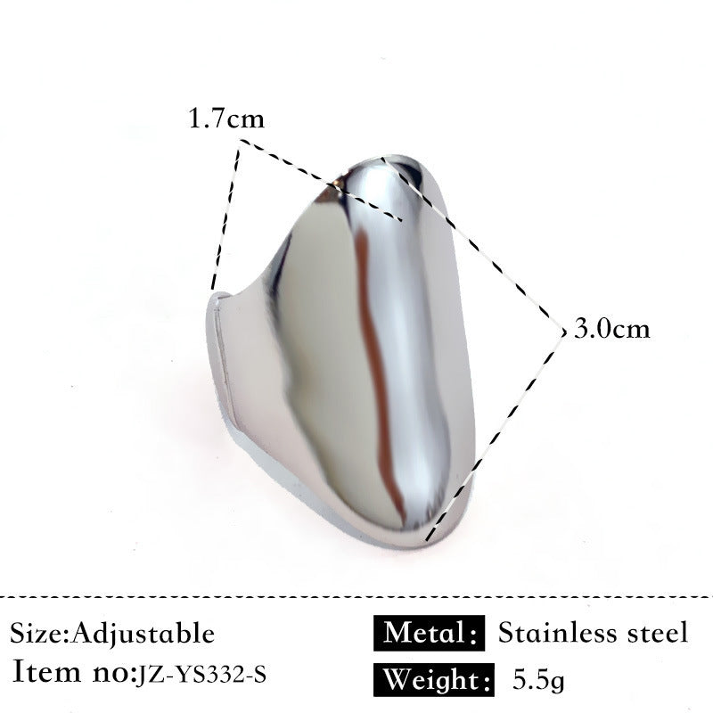 Bague Acier Inoxydable Plaqué Or 18K - Anneau Simple Brillant Élégant Femme - SADJÉ
