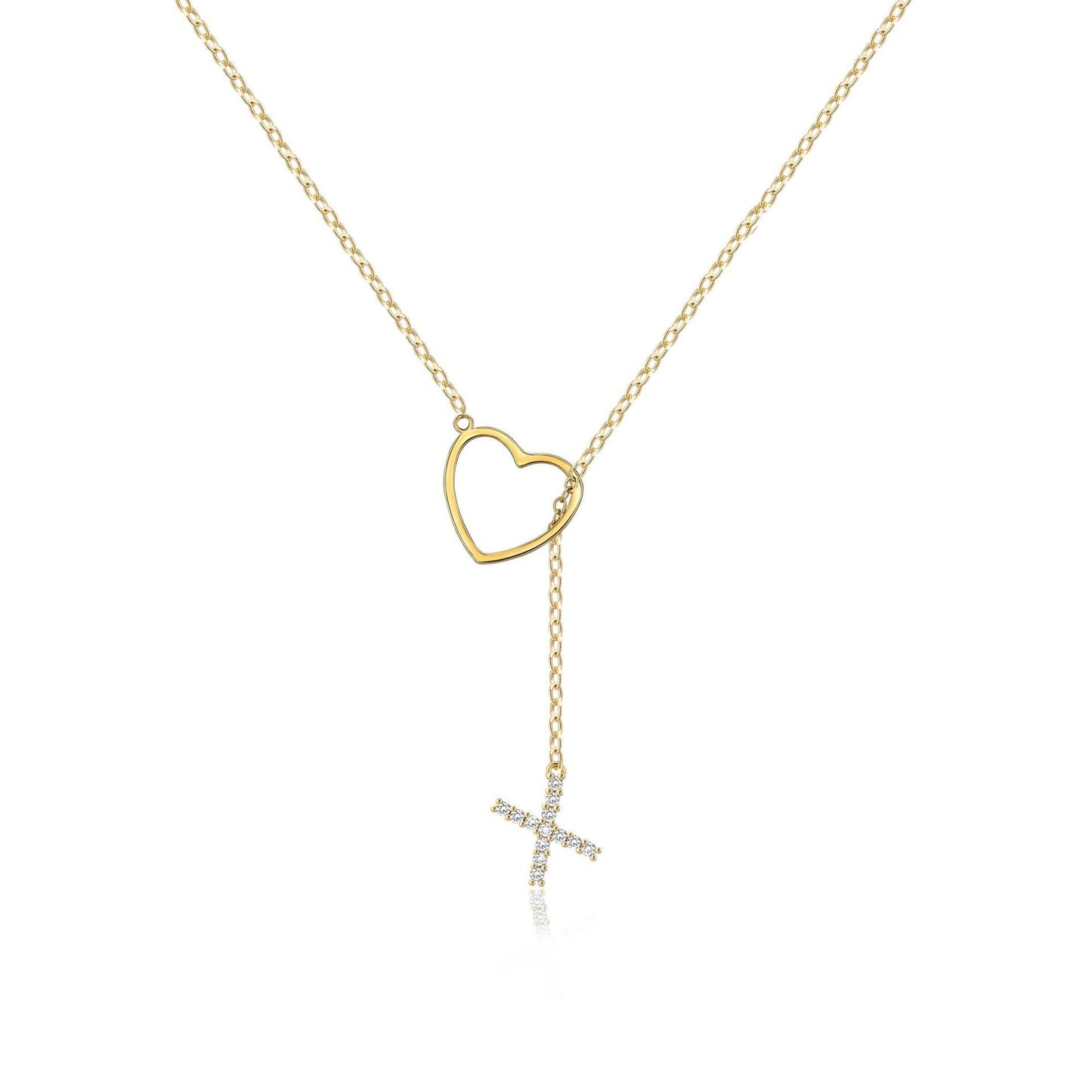 Pendentif Initiale Glamour – Laiton Plaqué Or Zircon 26 Lettres - SADJÉ