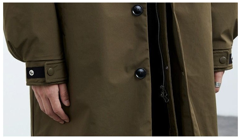 Trench Coat Homme Mi-Long à Capuche - Manteau Double Effet - SADJÉ