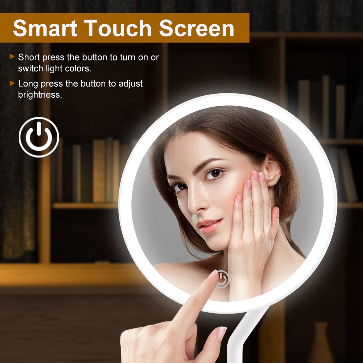 Miroir Maquillage Lumineux Grossissant 5X LED Rechargeable - SADJÉ