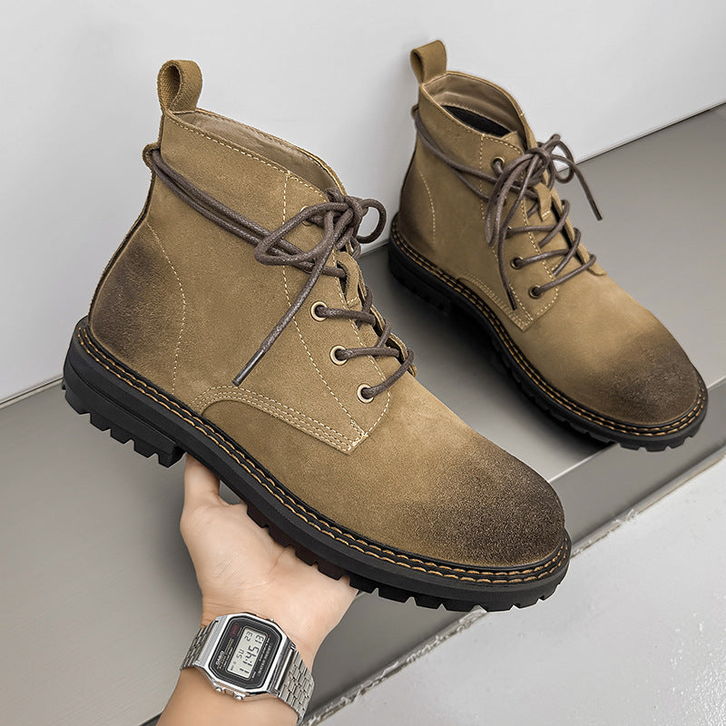 Bottines Homme Outdoor Cuir Mat - Résistantes Mi-Mollet Confort - SADJÉ