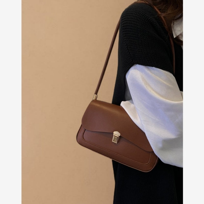 Sac simple à une épaule de couleur unie pour femme - SADJÉ