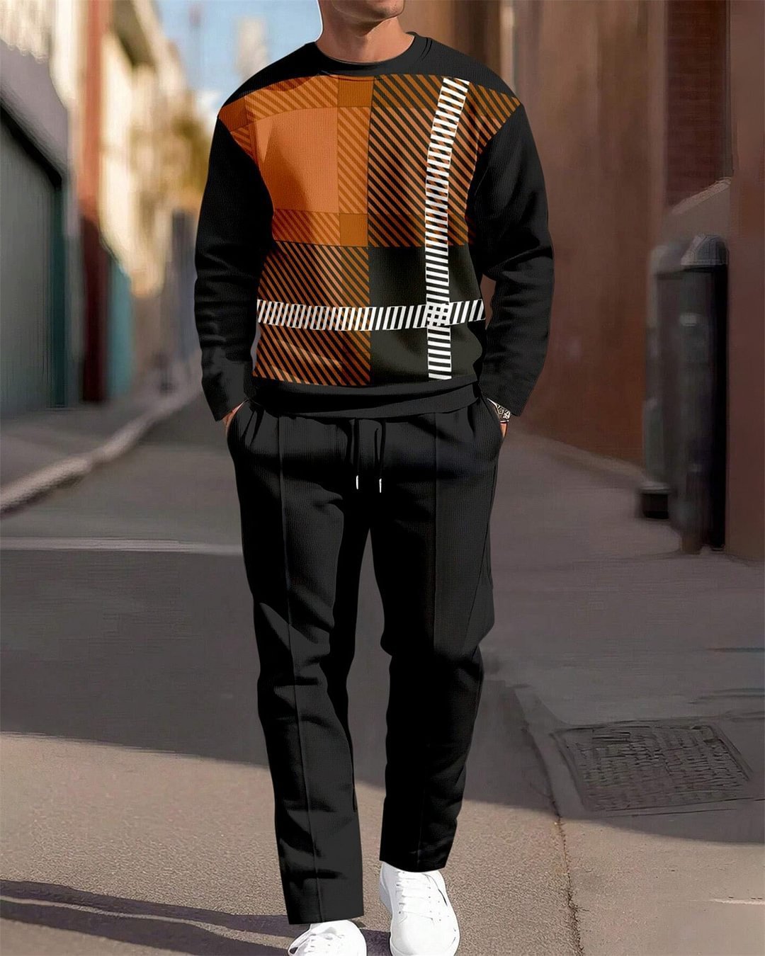 Ensemble Jogging Homme 2 Pièces - Sweat Col Rond et Pantalon Imprimé - SADJÉ