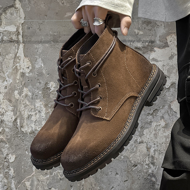 Bottines Homme Outdoor Cuir Mat - Résistantes Mi-Mollet Confort - SADJÉ