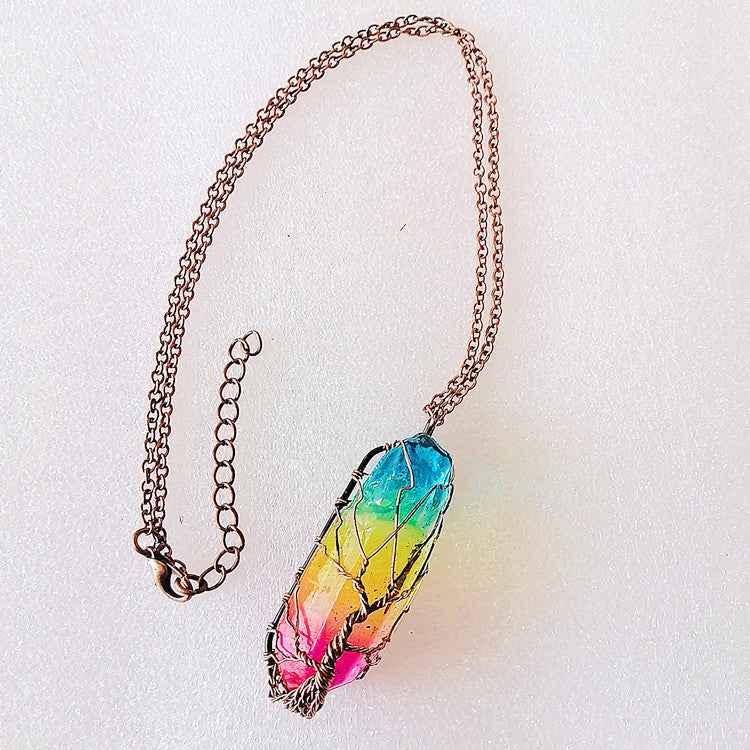 Collier Pendentif Arbre de Vie – Cristal Chaîne Ajustable - SADJÉ