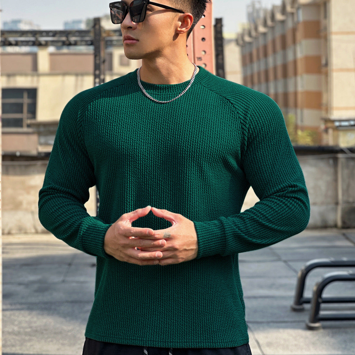 Pull Homme Col Rond Grande Taille - Pullover Casual Manches Longues - SADJÉ