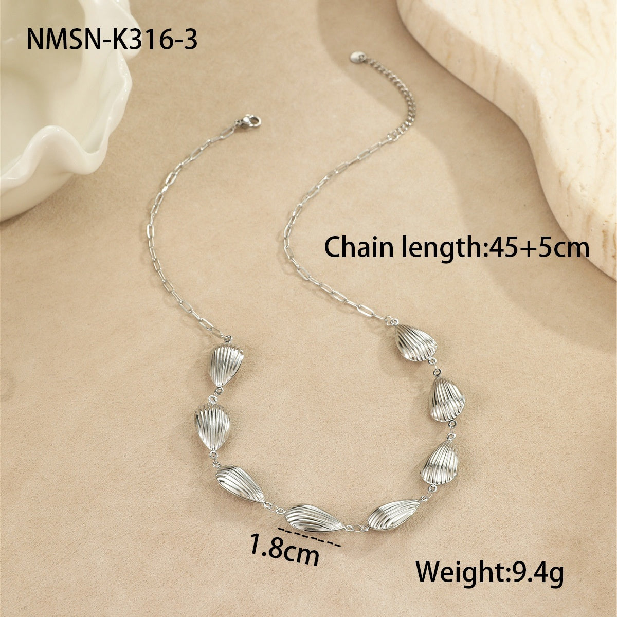 Collier Pendentifs Marins – Étoile de Mer et Coquillages Acier Inoxydable - SADJÉ