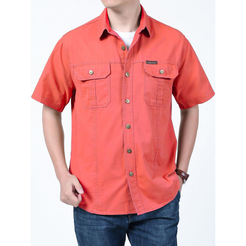 Chemise Homme Unie Manches Courtes - Coupe Ample Décontractée - SADJÉ
