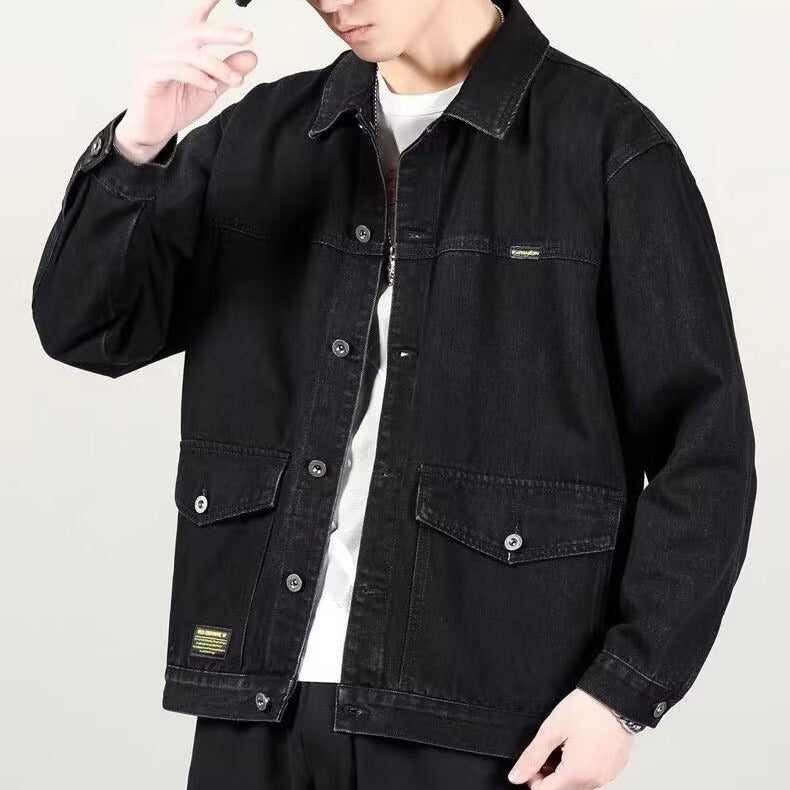 Veste Denim Homme Casual Américain - Blouson Jean Workwear - SADJÉ