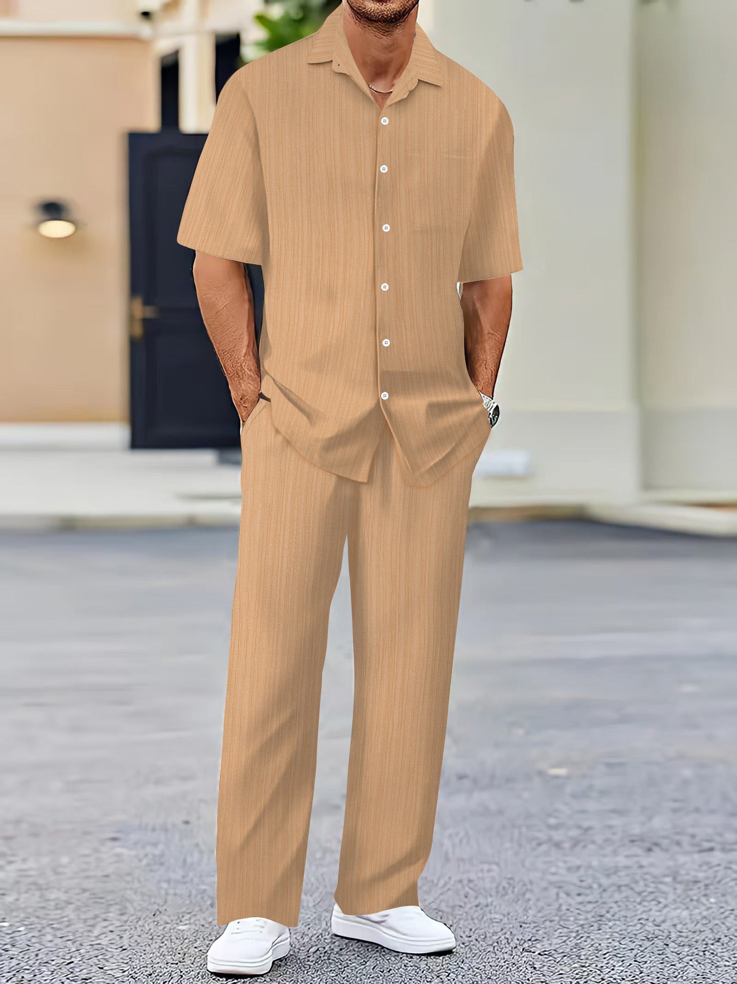 Ensemble Homme Manches Courtes Uni - Costume Décontracté Mode - SADJÉ