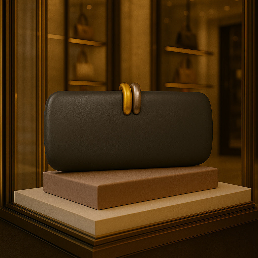 Sac Pochette Bandoulière Ovale Rétro avec Chaîne - SADJÉ