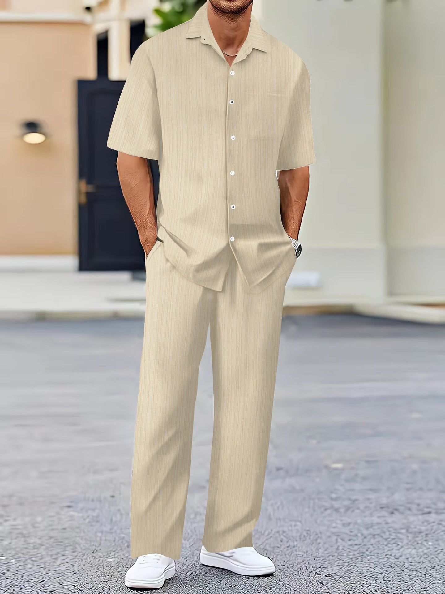 Ensemble Homme Manches Courtes Uni - Costume Décontracté Mode - SADJÉ