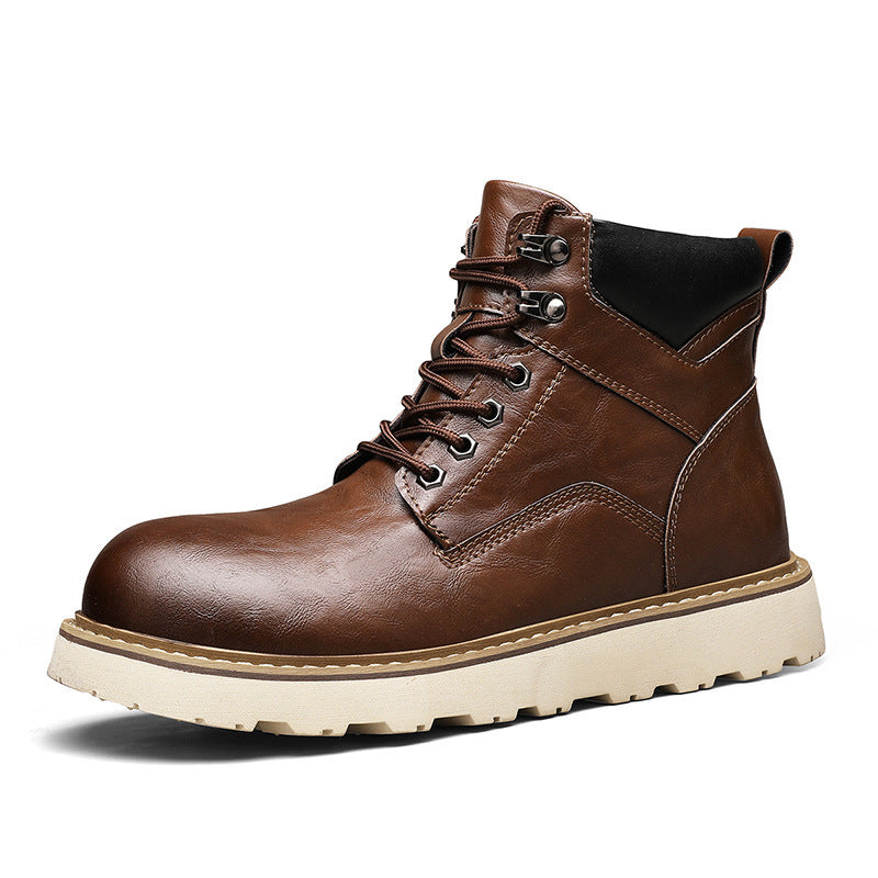 Boots Homme Montantes Plateforme - Chaussures Moto Sport Worker Style - SADJÉ