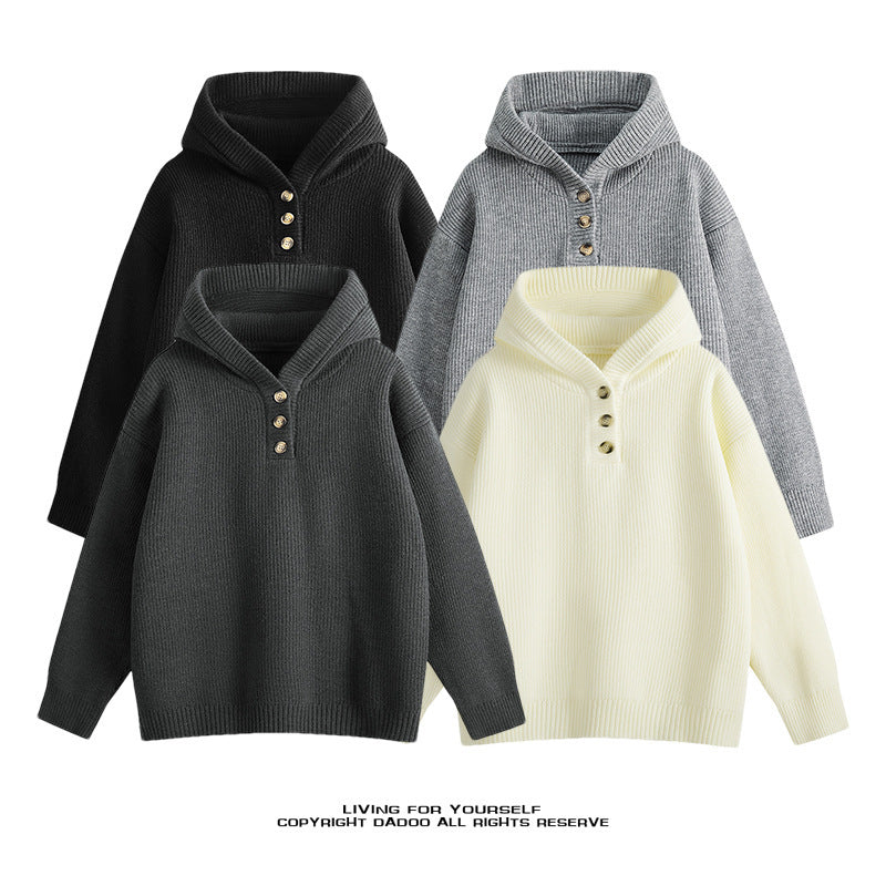 Pull Homme à Capuche Loose Fit - Tricot Oversize Style Décontracté - SADJÉ