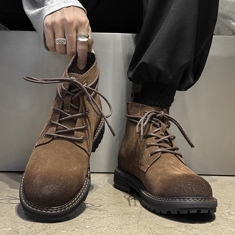 Bottines Homme Outdoor Cuir Mat - Résistantes Mi-Mollet Confort - SADJÉ