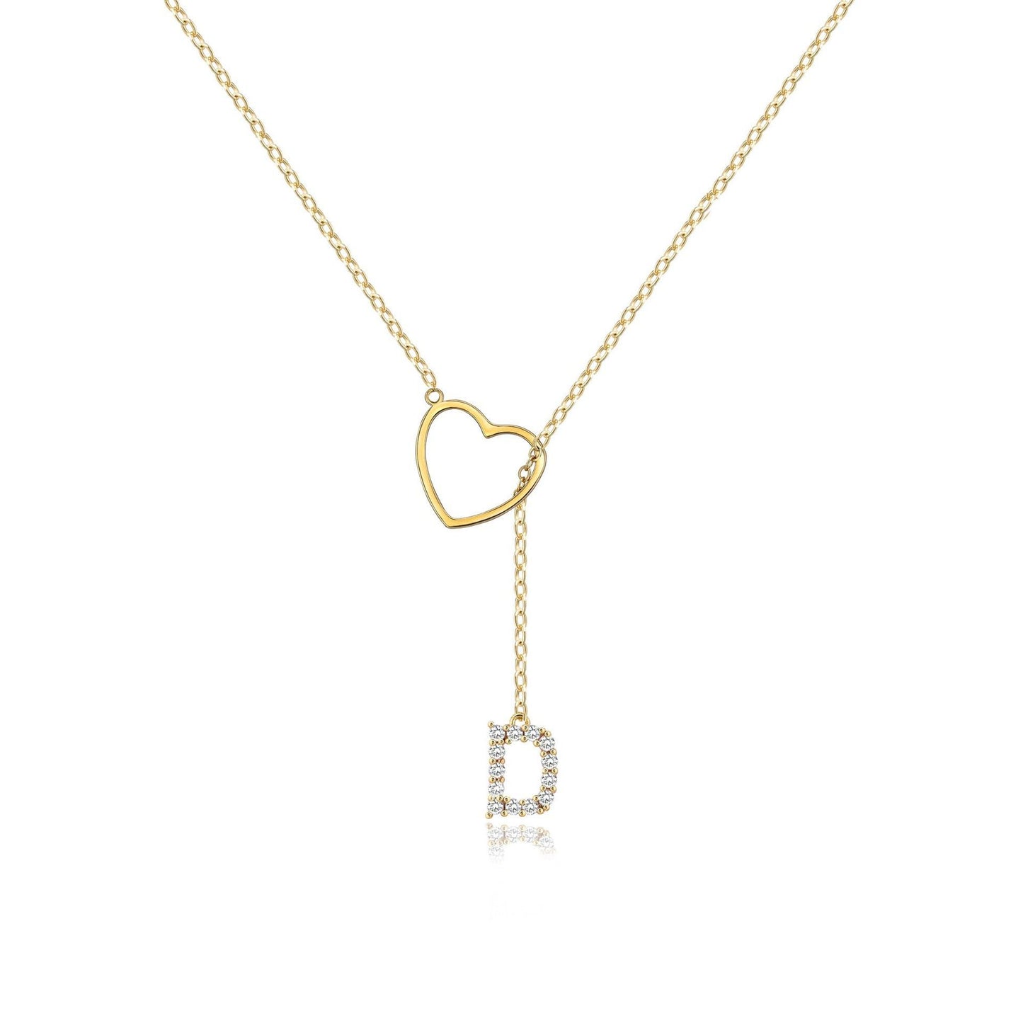 Pendentif Initiale Glamour – Laiton Plaqué Or Zircon 26 Lettres - SADJÉ
